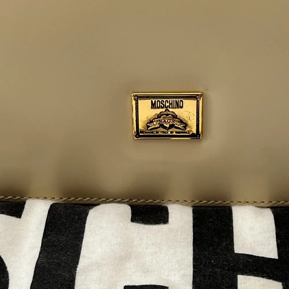 ❤️MOSCHINO❤️ Redwall Tricolor Polished Leather Bag Italy - Picture 12 of 16